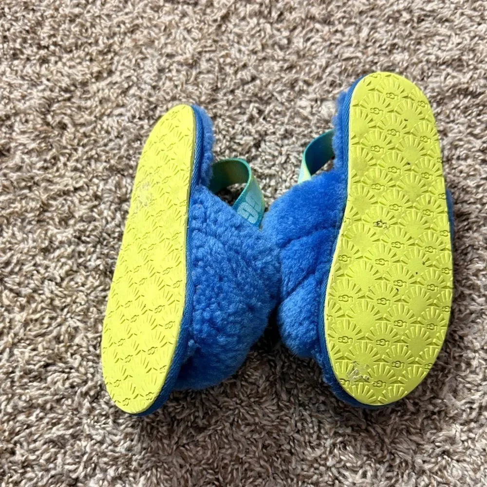 Ugg Blue Fuzzy Slippers